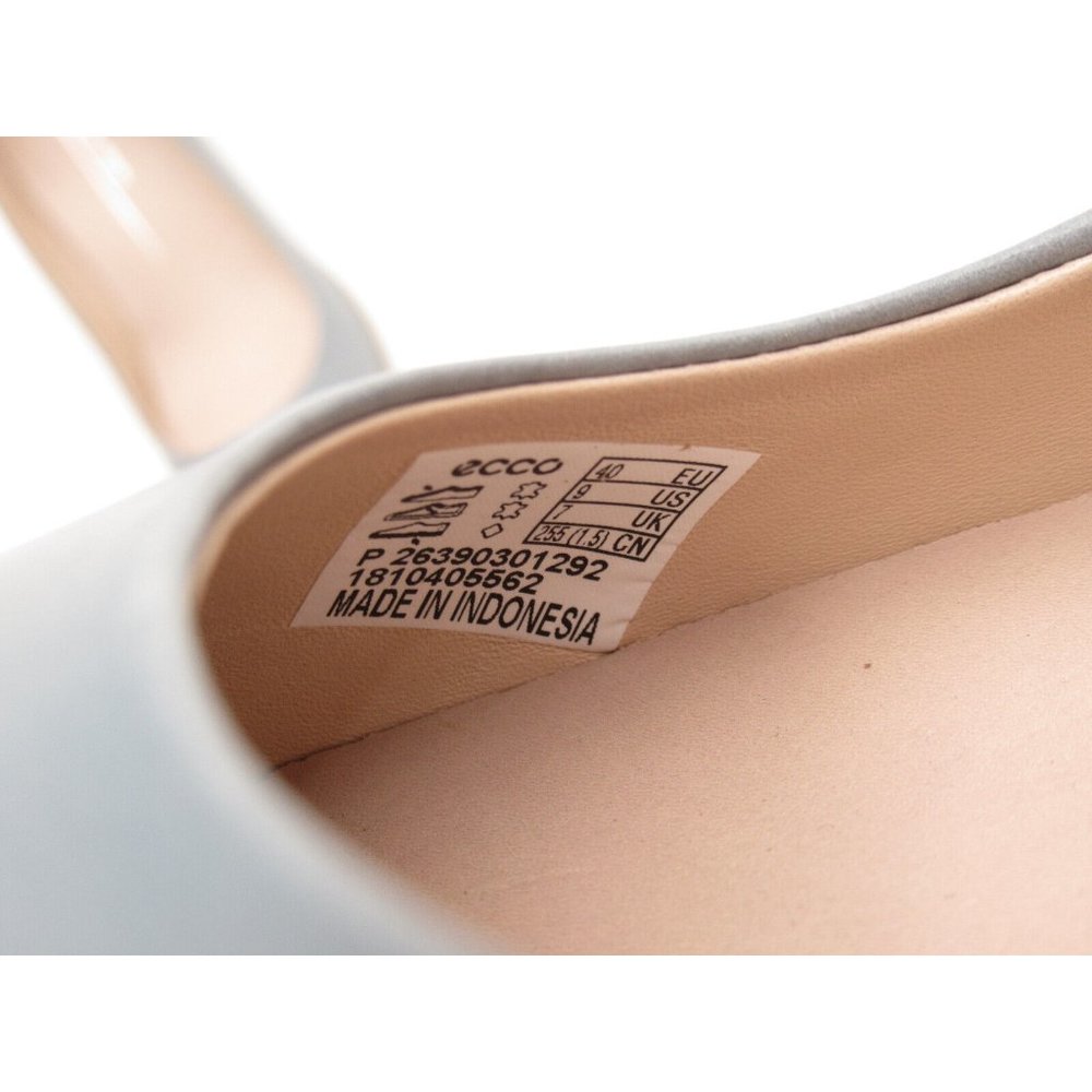 Ecco Blue Leather Kitten Heel Pumps - Picture 8 of 13
